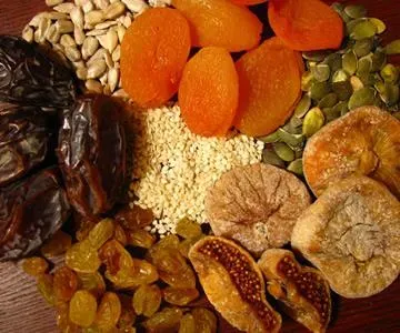 Frutas secas selecionadas